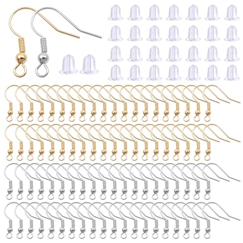 TOAOB 400 Stück 18x19mm Ohrring Haken Ohrhaken mit 400 Ohrstopper für Ohrringe Schmuckherstellung von TOAOB THE ONE AND ONLY BABY