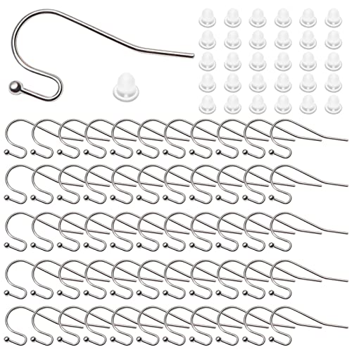 TOAOB 400 Stück Messing Versilbert Ohrring Haken Silberton 22x12mm Ball Dot Ohrhaken mit Kunststoff Ohrstöpsel für Schmuckherstellung TOAOB 400 Stück Messing Versilbert Ohrring Haken Silberton 22x12mm Ball Dot Ohrhaken mit Kunststoff Ohrstöpsel für Schmuckherstellung von TOAOB THE ONE AND ONLY BABY
