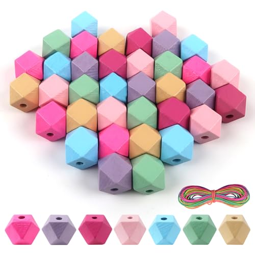 TOAOB 42 Stück Natürliche Achteckig Bunte Holzperlen zum auffädeln Holzkugeln 20mm mit Loch set Geometrische Holz Perlen Basteln für DIY Schmuck Herstellung TOAOB 42 Stück Natürliche Achteckig Bunte Holzperlen zum auffädeln Holzkugeln 20mm mit Loch set Geometrische Holz Perlen Basteln für DIY Schmuck Herstellung von TOAOB THE ONE AND ONLY BABY