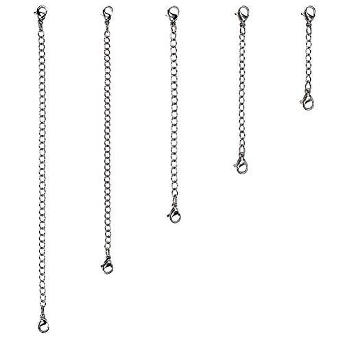 TOAOB 5 Stück Kettenverlängerung Silber Edelstahl Halskette Extender 5cm 7.5cm 10cm 12.5cm 15cm Breit 3mm Verlänger Halskette Armband Verlängerungskette für Schmuckherstellung TOAOB 5 Stück Kettenverlängerung Silber Edelstahl Halskette Extender 5cm 7.5cm 10cm 12.5cm 15cm Breit 3mm Verlänger Halskette Armband Verlängerungskette für Schmuckherstellung von TOAOB THE ONE AND ONLY BABY