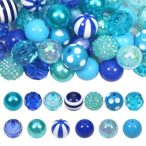 TOAOB 50 Stück Kaugummi Perlen 20mm Blau Serie Bubblegum Strass Perlen Acryl Runde für Schmuckherstellung Armbänder Halskette DIY Handwerk TOAOB 50 Stück Kaugummi Perlen 20mm Blau Serie Bubblegum Strass Perlen Acryl Runde für Schmuckherstellung Armbänder Halskette DIY Handwerk von TOAOB THE ONE AND ONLY BABY