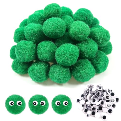 TOAOB 50 Stück Pompons zum Basteln Groß 30 mm Grün Pompom Flauschigen Plüsch set Bälle Kunst Bommel mit 100 Stück Selbstklebend Wackelaugen für Dekorieren Nähen DIY Lustige Kreativen Handwerk TOAOB 50 Stück Pompons zum Basteln Groß 30 mm Grün Pompom Flauschigen Plüsch set Bälle Kunst Bommel mit 100 Stück Selbstklebend Wackelaugen für Dekorieren Nähen DIY Lustige Kreativen Handwerk von TOAOB THE ONE AND ONLY BABY