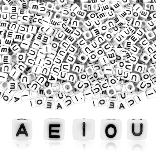 TOAOB 500 Stück 6 x 6 mm Buchstabenperlen Vokale Schwarz Buchstabenperlen A E I O U Acryl Spacer Perlen für Schmuckherstellung TOAOB 500 Stück 6 x 6 mm Buchstabenperlen Vokale Schwarz Buchstabenperlen A E I O U Acryl Spacer Perlen für Schmuckherstellung von TOAOB THE ONE AND ONLY BABY