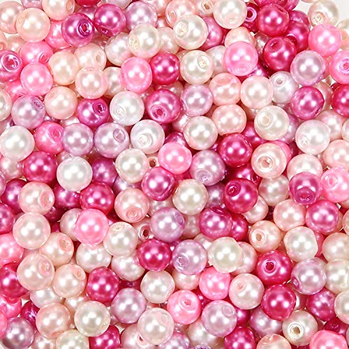 TOAOB 500 Stück 6mm Glasperlen Runde Sortierte Mehrfarbig Lose Perlen für Schmuckherstellung von TOAOB THE ONE AND ONLY BABY