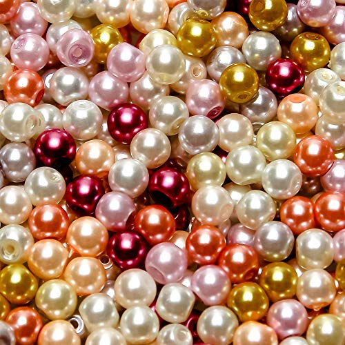 TOAOB 500 Stück 8mm Glasperlen Runde Sortierte Mehrfarbig Perlen für Schmuckherstellung von TOAOB THE ONE AND ONLY BABY