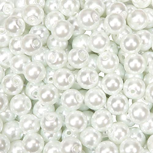 TOAOB 500 Stück 8mm Glasperlen Runde Weiß Lose Perlen für Schmuckherstellung von TOAOB THE ONE AND ONLY BABY