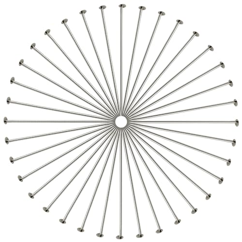 TOAOB Flachen Kopfstifte 500 Stück Edelstahl Flachkopfstifte 50mm Flachkopfstifte Nietstifte Kettelstifte Prismenstifte Silberton Metallschmuckherstellung Stifte für DIY Schmuckherstellung von TOAOB THE ONE AND ONLY BABY