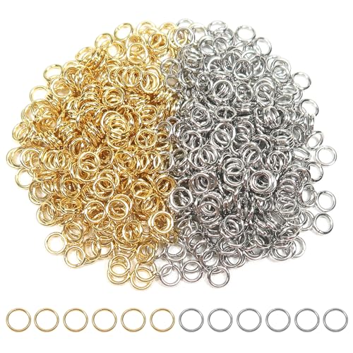 TOAOB 500 Stück Jump Ringe Spaltringe 4mm Edelstahl Gold und Silber Sprungringe Offene Biegeringe Verbindungsringe für DIY Schmuckherstellung Halsketten Armband Schlüsselanhänger von TOAOB THE ONE AND ONLY BABY