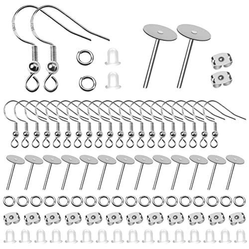 TOAOB 500 Stück Ohrring Machen Kit Versilbert Ohrhaken Ohrring Stopper Ohrstecker Rohling Jump Ringe Silberton für DIY Ohrringe Schmuckherstellung von TOAOB THE ONE AND ONLY BABY