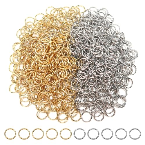 TOAOB 500 Stück Silberton Golden Jump Ringe Spaltringe 6mm Edelstahl Sprungringe Offene Biegeringe Verbindungsringe für DIY Schmuckherstellung Halsketten Armband Schlüsselanhänger TOAOB 500 Stück Silberton Golden Jump Ringe Spaltringe 6mm Edelstahl Sprungringe Offene Biegeringe Verbindungsringe für DIY Schmuckherstellung Halsketten Armband Schlüsselanhänger von TOAOB THE ONE AND ONLY BABY