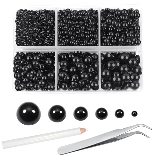 TOAOB 5000 Stück halbrunde Perlen Schwarz Cabochon Flache Perlen Kunststoff Bead für Dekorationen Scrapbooking Nail Art DIY Handwerk Modeschmuck von TOAOB THE ONE AND ONLY BABY