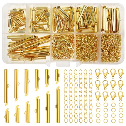 TOAOB 540 Stück 6 Größen Metall Slide On End Verschluss Rohre Slider Endkappen Verschlüsse Slider Verschluss Schmuckzubehör Karabinerverschlüssen Springring für Armband Ohrringe Schmuckherstellung TOAOB 540 Stück 6 Größen Metall Slide On End Verschluss Rohre Slider Endkappen Verschlüsse Slider Verschluss Schmuckzubehör Karabinerverschlüssen Springring für Armband Ohrringe Schmuckherstellung von TOAOB THE ONE AND ONLY BABY