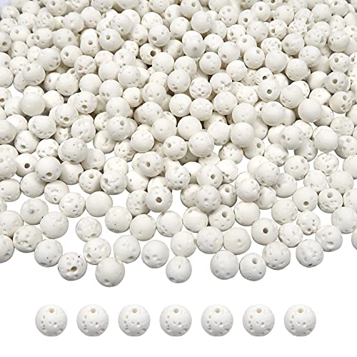 TOAOB 580 Perlen aus natürlichem Lavastein, 4 mm, Weiß, Energie-Perlen für die Herstellung von Schmuck und Yoga, Armband, Ohrringe, Halsketten von TOAOB THE ONE AND ONLY BABY