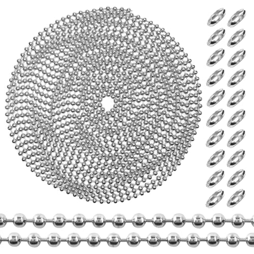 TOAOB 6 Meter Edelstahl Kugelkette mit Verschluss Silber 3,2mm Edelstahlkette Meterware Edelstahl Perlen Rollenkette für DIY Schmuckherstellung Tags Kette Schlüsselanhänger TOAOB 6 Meter Edelstahl Kugelkette mit Verschluss Silber 3,2mm Edelstahlkette Meterware Edelstahl Perlen Rollenkette für DIY Schmuckherstellung Tags Kette Schlüsselanhänger von TOAOB THE ONE AND ONLY BABY