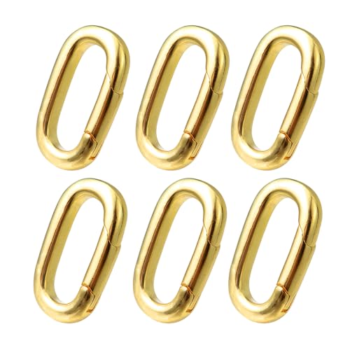 TOAOB 6 Stück Messing 18K Vergoldet Ovaler Federring Verschluss Karabiner Verbinder für Halsketten und Armbandverschlüsse DIY Schmuckherstellung von TOAOB THE ONE AND ONLY BABY