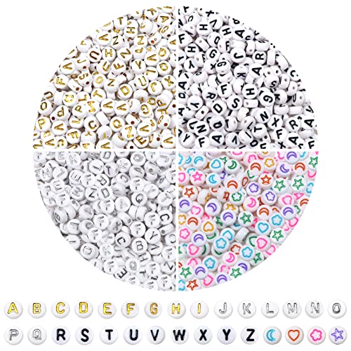 TOAOB 1000 Stück Buchstabenperlen 4x7mm Rund Acryl Alphabet Buchstaben Spacer Perlen Bunte für Armband Halsketten Haarband Schmuck DIY Bastelnn TOAOB 1000 Stück Buchstabenperlen 4x7mm Rund Acryl Alphabet Buchstaben Spacer Perlen Bunte für Armband Halsketten Haarband Schmuck DIY Bastelnn von TOAOB THE ONE AND ONLY BABY