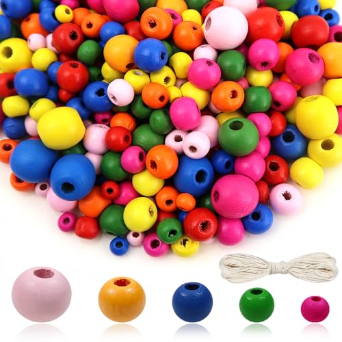 TOAOB 600 Stück Natürliche Runde Bunte Holzperlen set 6 bis 14mm Gemischte Größe Runde Holzperle Basteln mit Loch für DIY Schmuck Herstellung TOAOB 600 Stück Natürliche Runde Bunte Holzperlen set 6 bis 14mm Gemischte Größe Runde Holzperle Basteln mit Loch für DIY Schmuck Herstellung von TOAOB THE ONE AND ONLY BABY