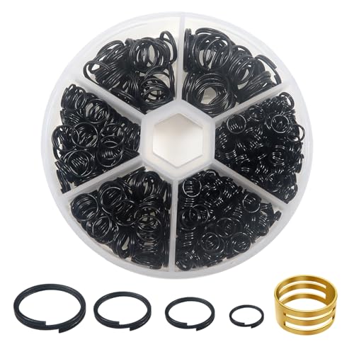 TOAOB 600 Stück Schlüsselringe Spaltringe Metall Offene Biegeringe Runde Flache Schlüsselanhänger Schwarz 6 mm bis 12 mm Sprungring Set Doppelring Biegeringe für Schlüsselbund Schmuck Basteln TOAOB 600 Stück Schlüsselringe Spaltringe Metall Offene Biegeringe Runde Flache Schlüsselanhänger Schwarz 6 mm bis 12 mm Sprungring Set Doppelring Biegeringe für Schlüsselbund Schmuck Basteln von TOAOB THE ONE AND ONLY BABY