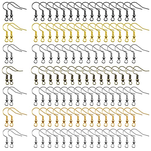 TOAOB 700 Stück 18 mm Ohrring Haken Metall Ohrring Rohlinge Ohrhaken Silber Hypoallergene Ohrhänger Ohrhaken Ohrringe Zubehör mit Perlen und Spule für DIY Ohrhänger Schmuckherstellung von TOAOB THE ONE AND ONLY BABY