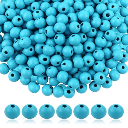 TOAOB 8 mm 300 Stück Holzperlen Runde Natürliche Blau Holz Perlen Basteln für DIY Handgefertigte Dekorationen Schmuck Handwerk Machen von TOAOB THE ONE AND ONLY BABY