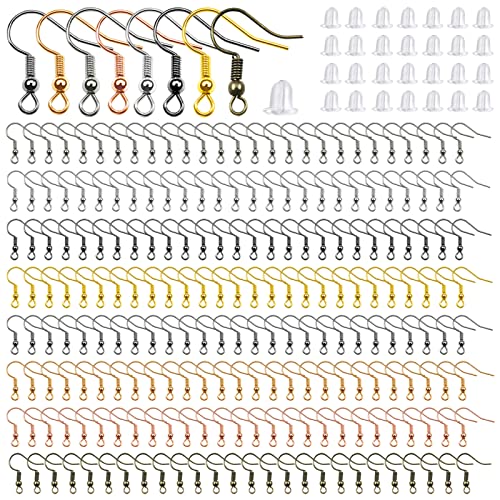 TOAOB 800 Stück 18mm Metall Ohrring Haken Ohrhaken mit 4 mm Silikon Rückenverschlüssen für Ohrringe Schmuckherstellung von TOAOB THE ONE AND ONLY BABY
