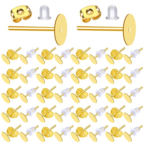 TOAOB 800 Stück Golden Metall 12x6mm Ohrstecker Rohling mit Schmetterling Verschluss Ohrstopper Plastik Ohrstopper Set für Schmuckherstellung TOAOB 800 Stück Golden Metall 12x6mm Ohrstecker Rohling mit Schmetterling Verschluss Ohrstopper Plastik Ohrstopper Set für Schmuckherstellung von TOAOB THE ONE AND ONLY BABY