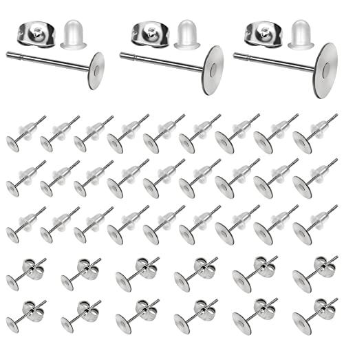 TOAOB 800 Stück Ohrstecker, Basisstifte aus Edelstahl, 4 mm, 6 mm, 8 mm, und Ohrstecker, Schmetterling und transparent, Gummi-Back-Support für Ohrringe, DIY-Schmuck TOAOB 800 Stück Ohrstecker, Basisstifte aus Edelstahl, 4 mm, 6 mm, 8 mm, und Ohrstecker, Schmetterling und transparent, Gummi-Back-Support für Ohrringe, DIY-Schmuck von TOAOB THE ONE AND ONLY BABY