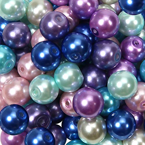 TOAOB 84 Stück 10mm Glasperlen Runde Schmuckperlen Sortierte Kunstperlen Mehrfarbig Glas Perlen Bastelperlen für Schmuckherstellung von TOAOB THE ONE AND ONLY BABY