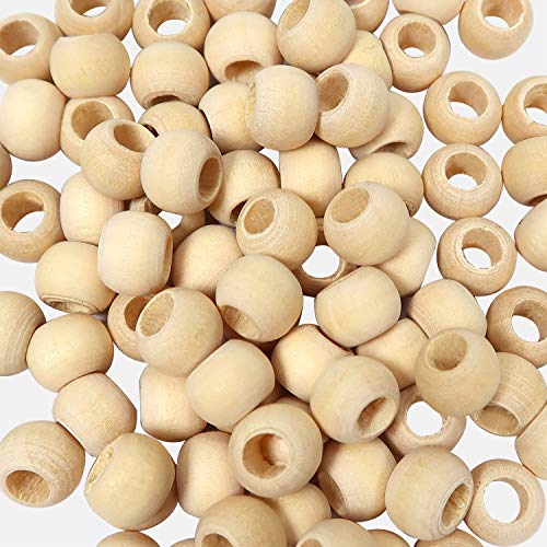 TOAOB 8mm 100 Stück Holzperlen Großes Loch Runde Natürliche Lose Spacer Perlen für DIY Schmuck Herstellung von TOAOB THE ONE AND ONLY BABY