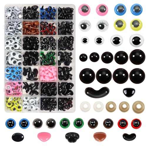 TOAOB 904 Stück 6 mm 8 mm 10 mm 12 mm 14 mm Puppenaugen Sicherheitsaugen Kunststoff Aufkleber für Wimpern Bunte Nasen mit runder Unterlage für Puppen DIY Scrapbooking TOAOB 904 Stück 6 mm 8 mm 10 mm 12 mm 14 mm Puppenaugen Sicherheitsaugen Kunststoff Aufkleber für Wimpern Bunte Nasen mit runder Unterlage für Puppen DIY Scrapbooking von TOAOB THE ONE AND ONLY BABY