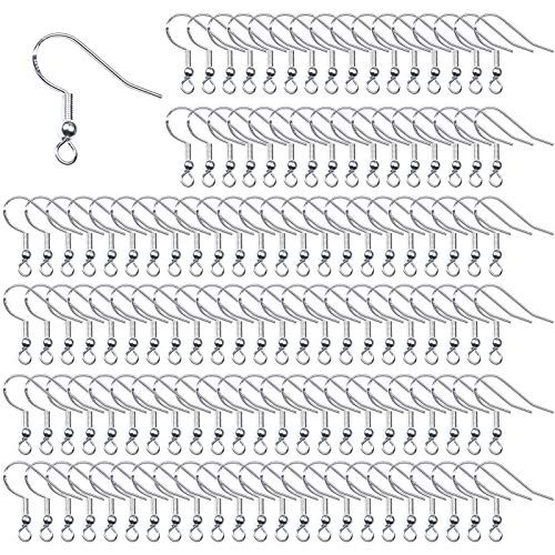TOAOB 925 Silber 100 Stück 18 mm Ohrring Haken Ohrring Rohlinge Ohrhaken Silber Hypoallergene Ohrhänger Ohrhaken Ohrringe Zubehör mit Perlen und Spule für DIY Ohrhänger Schmuckherstellung von TOAOB THE ONE AND ONLY BABY