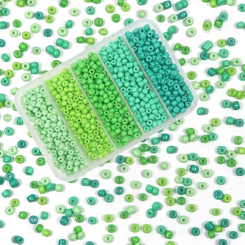 TOAOB Grün Serie 3mm Glasperlen zum Auffädeln 1500 Stücke Glas Rocailles Perlen Kleine Glasperlen Set 50 Gramm Seed Beads für DIY Armband Halsketten Basteln Schmuckherstellung TOAOB Grün Serie 3mm Glasperlen zum Auffädeln 1500 Stücke Glas Rocailles Perlen Kleine Glasperlen Set 50 Gramm Seed Beads für DIY Armband Halsketten Basteln Schmuckherstellung von TOAOB THE ONE AND ONLY BABY