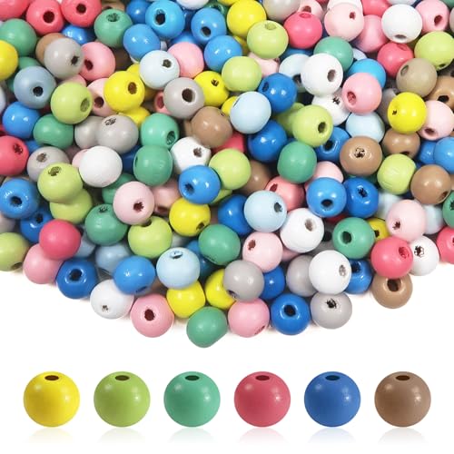TOAOB Holzperlen 300 Stück Bunte Runde Natürliche Holzperlen 6 mm Basteln mit Loch für DIY Handgefertigte Dekorationen Schmuck Handwerk Machen von TOAOB THE ONE AND ONLY BABY