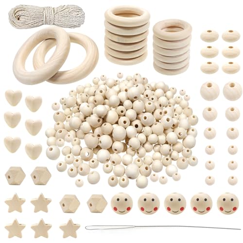 TOAOB Holzperlen zum Auffädeln Natur 147 Stück Holzperlen und holzringe zum basteln Set Holzkugeln mit Loch Makramee Zubehör für DIY Schmuck Herstellung TOAOB Holzperlen zum Auffädeln Natur 147 Stück Holzperlen und holzringe zum basteln Set Holzkugeln mit Loch Makramee Zubehör für DIY Schmuck Herstellung von TOAOB THE ONE AND ONLY BABY