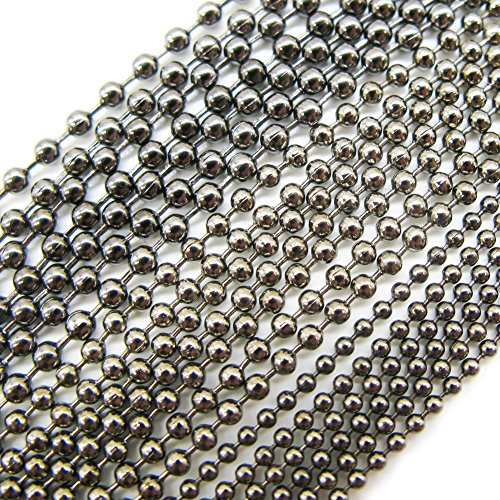 TOAOB Kugelkette Schwarz Edelstahl Set 1,5mm 2mm 2,4mm Durchmesser Edelstahlkette Meterware Perlen Rollenkette 9 Meter für DIY Schmuckherstellung Halsketten Armbänder Schlüsselanhänger von TOAOB THE ONE AND ONLY BABY