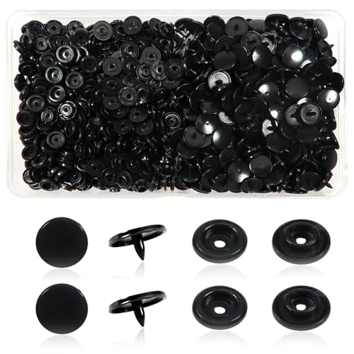 TOAOB T5 Kunststoff Druckknöpfe Nähfrei 12mm 150 Set Schwarz Buttons für DIY Basteln Scrapbook von TOAOB THE ONE AND ONLY BABY