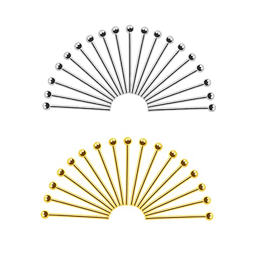 Toaob, 200 Stück Nadeln, rund, aus Messing, Augennadel, Silber, Gold, 0,7 x 18 mm, für Zubehör zur Schmuckherstellung Toaob, 200 Stück Nadeln, rund, aus Messing, Augennadel, Silber, Gold, 0,7 x 18 mm, für Zubehör zur Schmuckherstellung von TOAOB THE ONE AND ONLY BABY