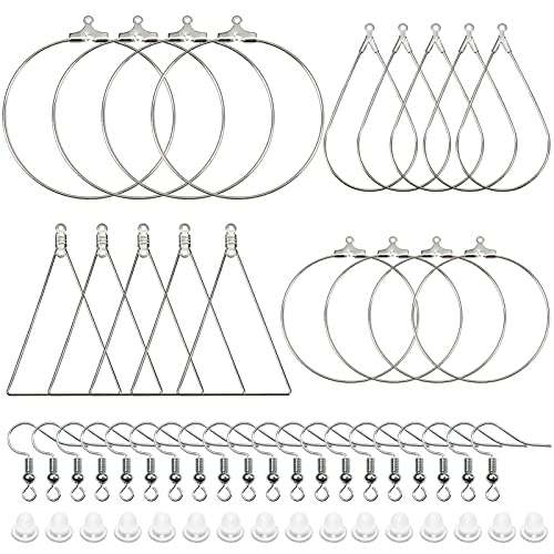 TOAOB 280 Stück Ohrring Hoop Metall Platin Ton Perlen Creolen Runde Tropfenform Dreieckige und Ohrhaken Kunststoff Ohrstöpsel für Schmuckherstellung von TOAOB THE ONE AND ONLY BABY