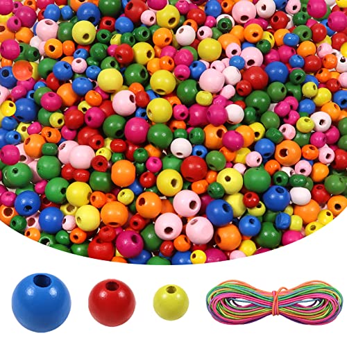 TOAOB 1000 Stück Bunte Holzperlen 6mm 8mm 10mm Holzkugeln mit Loch und 5m Elastische Holzperlen zum Auffädeln für DIY Armbänder Schmuck Halsketten TOAOB 1000 Stück Bunte Holzperlen 6mm 8mm 10mm Holzkugeln mit Loch und 5m Elastische Holzperlen zum Auffädeln für DIY Armbänder Schmuck Halsketten von TOAOB THE ONE AND ONLY BABY