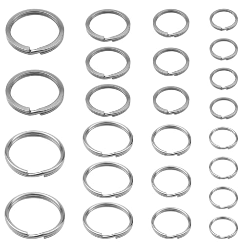Toaob 30 Stück flache Schlüsselringe aus Edelstahl, 15 mm, 20 mm, 25 mm, 30 mm, doppelte Schnalle, Befestigung aus Silber, rund, für Schmuck, Autozubehör, DIY, Handwerk Toaob 30 Stück flache Schlüsselringe aus Edelstahl, 15 mm, 20 mm, 25 mm, 30 mm, doppelte Schnalle, Befestigung aus Silber, rund, für Schmuck, Autozubehör, DIY, Handwerk von TOAOB THE ONE AND ONLY BABY