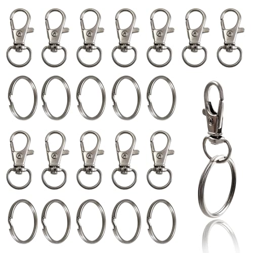 Toaob Karabinerverschlüsse und Ringe, Schlüsselanhänger, Metall, Silber, für Befestigung von Schmuck, DIY, Dekoration, 24 Stück Toaob Karabinerverschlüsse und Ringe, Schlüsselanhänger, Metall, Silber, für Befestigung von Schmuck, DIY, Dekoration, 24 Stück von TOAOB THE ONE AND ONLY BABY