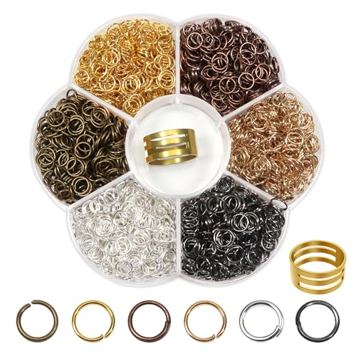 TOAOB 2400 Stück Jump Ringe Spaltringe 6mm Metall Sprungringe Bunt Biegeringe Offene Verbindungsringe für Halsketten Armband DIY Schmuckherstellung von TOAOB THE ONE AND ONLY BABY