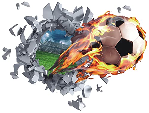 TOARTI 3D Wandtattoo Fußball,62x47cm,Durchbruch Wandaufkleber für Kinderzimmer Jungen,Bunte Fussball Wandbild,Wandtattoo Junge Teenager,Arena Mauer Tür-aufkleber Poster,Wand Deko für Jugendzimmer TOARTI 3D Wandtattoo Fußball,62x47cm,Durchbruch Wandaufkleber für Kinderzimmer Jungen,Bunte Fussball Wandbild,Wandtattoo Junge Teenager,Arena Mauer Tür-aufkleber Poster,Wand Deko für Jugendzimmer von TOARTi