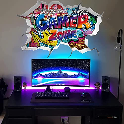 TOARTI 3D Wandtattoo Gamer,86x52CM Bunte Gaming Poster,Wandtattoo Kinderzimmer Junge Teenager,Moderne Gamer Wandbild für Schlafzimmer,Videospiel Wandstikcer für Jugendzimmer Deko Geschenk TOARTI 3D Wandtattoo Gamer,86x52CM Bunte Gaming Poster,Wandtattoo Kinderzimmer Junge Teenager,Moderne Gamer Wandbild für Schlafzimmer,Videospiel Wandstikcer für Jugendzimmer Deko Geschenk von TOARTi