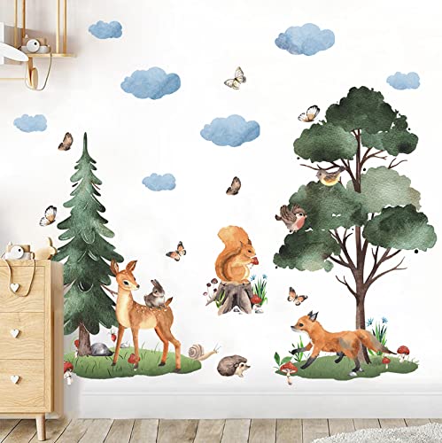 TOARTI XL Wandsticker Set,Groß Wandtattoo für Kinderzimmer,Aquarell Tiere Wandaufkleber Babyzimmer,DIY Dschungel Tiere Eule Hirsch Wandaufkleber für Junge Mädchen Schlafzimmer Wanddeko TOARTI XL Wandsticker Set,Groß Wandtattoo für Kinderzimmer,Aquarell Tiere Wandaufkleber Babyzimmer,DIY Dschungel Tiere Eule Hirsch Wandaufkleber für Junge Mädchen Schlafzimmer Wanddeko von TOARTi