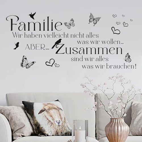 TOARTI Text Wandaufkleber Familie Wir Haben Vielleicht Nicht Alles Was Wir Wollen Wandtattoo Wohnzimmer Modern Wandaufkleber Flur Wandsticker Diele Wandtattoo 90x29CM Schmetterling Herz Wandsticker TOARTI Text Wandaufkleber Familie Wir Haben Vielleicht Nicht Alles Was Wir Wollen Wandtattoo Wohnzimmer Modern Wandaufkleber Flur Wandsticker Diele Wandtattoo 90x29CM Schmetterling Herz Wandsticker von TOARTi