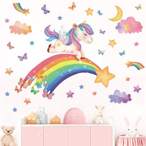 TOARTI Wandtattoo Mädchen Regenbogen Einhorn Wandaufkleber Schmetterlinge Wolken Wandsticker Babyzimmer Kinderzimmer Mädchen Schlafzimmer Wanddeko TOARTI Wandtattoo Mädchen Regenbogen Einhorn Wandaufkleber Schmetterlinge Wolken Wandsticker Babyzimmer Kinderzimmer Mädchen Schlafzimmer Wanddeko von TOARTi