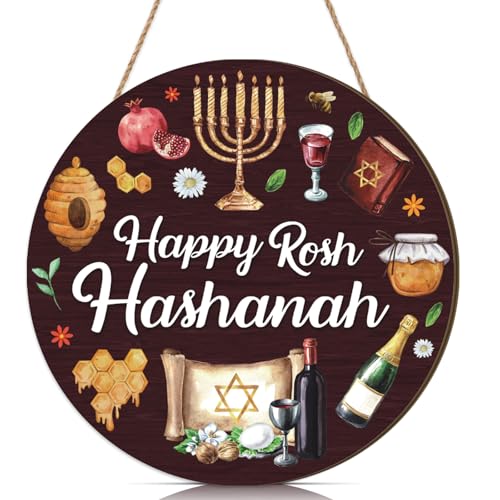 TOARTi Rosh Hashanah Decoration für Zuhause Neujahr Dekorationen Holzschilder Party Jüdisches Neujahr Festival Hängend Fest der Jüdisches Party Hölzernes Dekoration von TOARTi
