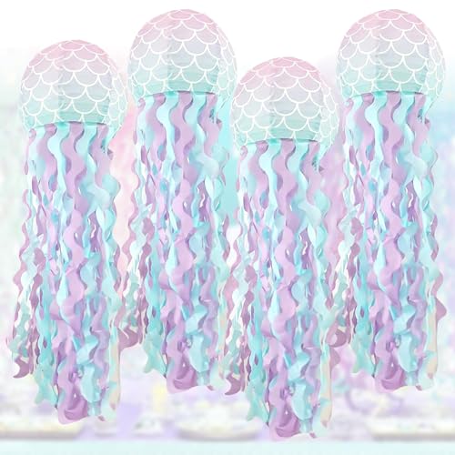 TOATELU Papierlaterne Laterne Deko, 25cm/10inch Meerjungfrau Geburtstag Deko, Quallen Papierlaternen, für Kinder Thema Party, Ozean Thema Party Lieferungen (4) TOATELU Papierlaterne Laterne Deko, 25cm/10inch Meerjungfrau Geburtstag Deko, Quallen Papierlaternen, für Kinder Thema Party, Ozean Thema Party Lieferungen (4) von TOATELU