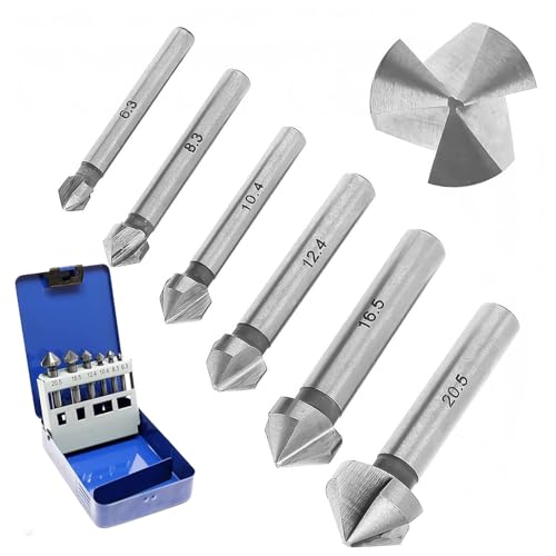 Kegelsenker 6tlg Bohrer HSS: TOATELU Kegel- und Entgratsenker-Satz Ø 6,3-20,5mm, 90°,Kegelsenker Bohrer Set Senker Bohrer in Metallbox für Holz, Metall, Kunststoff Kegelsenker 6tlg Bohrer HSS: TOATELU Kegel- und Entgratsenker-Satz Ø 6,3-20,5mm, 90°,Kegelsenker Bohrer Set Senker Bohrer in Metallbox für Holz, Metall, Kunststoff von TOATELU